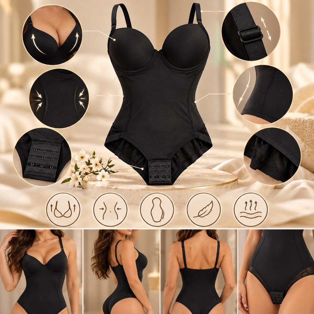 Body Moldeador 360°: Cintura Definida, Abdomen Liso y Glúteos Realzados