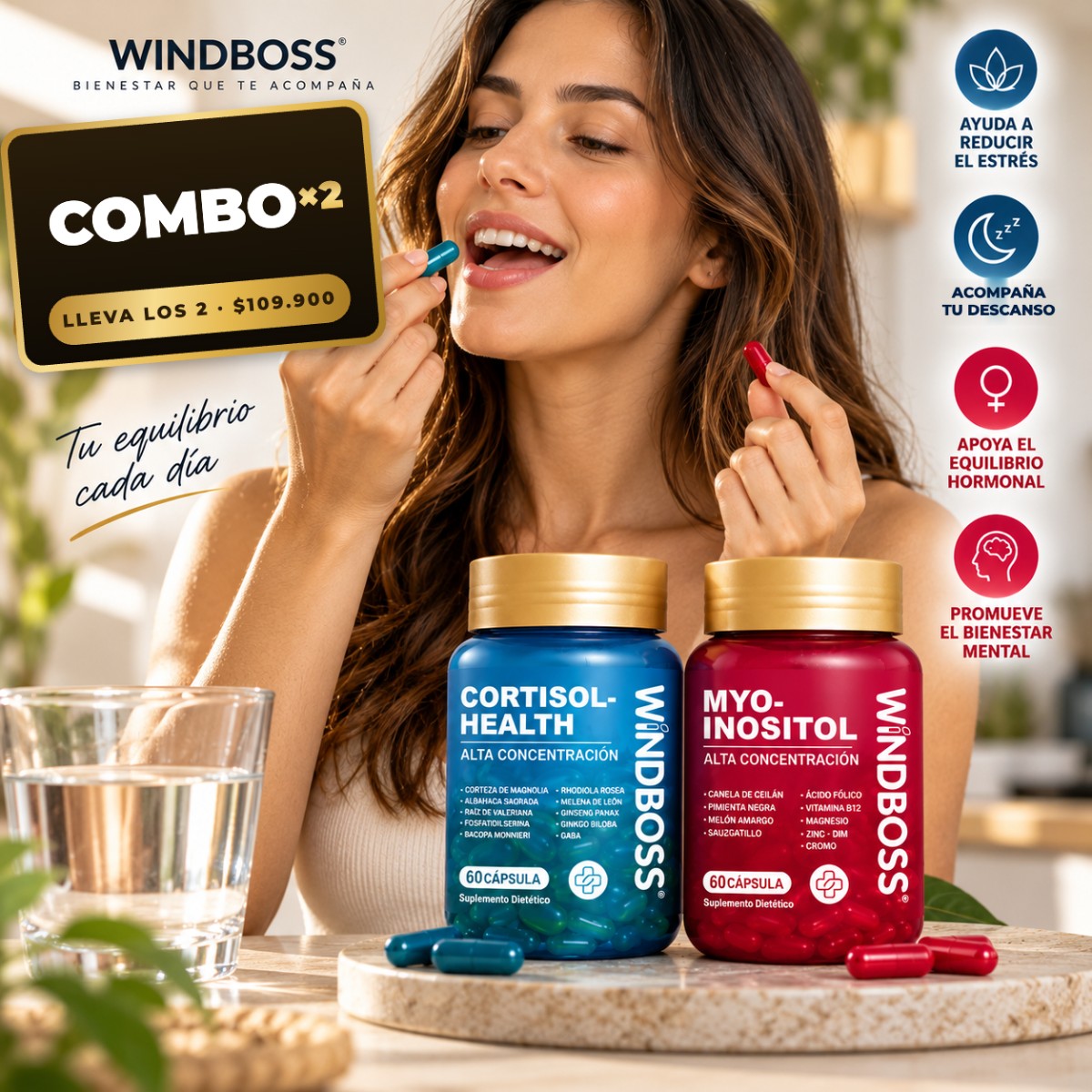 Combo Equilibrio Femenino - Mio-Inositol + Apoyo al Cortisol 🌸