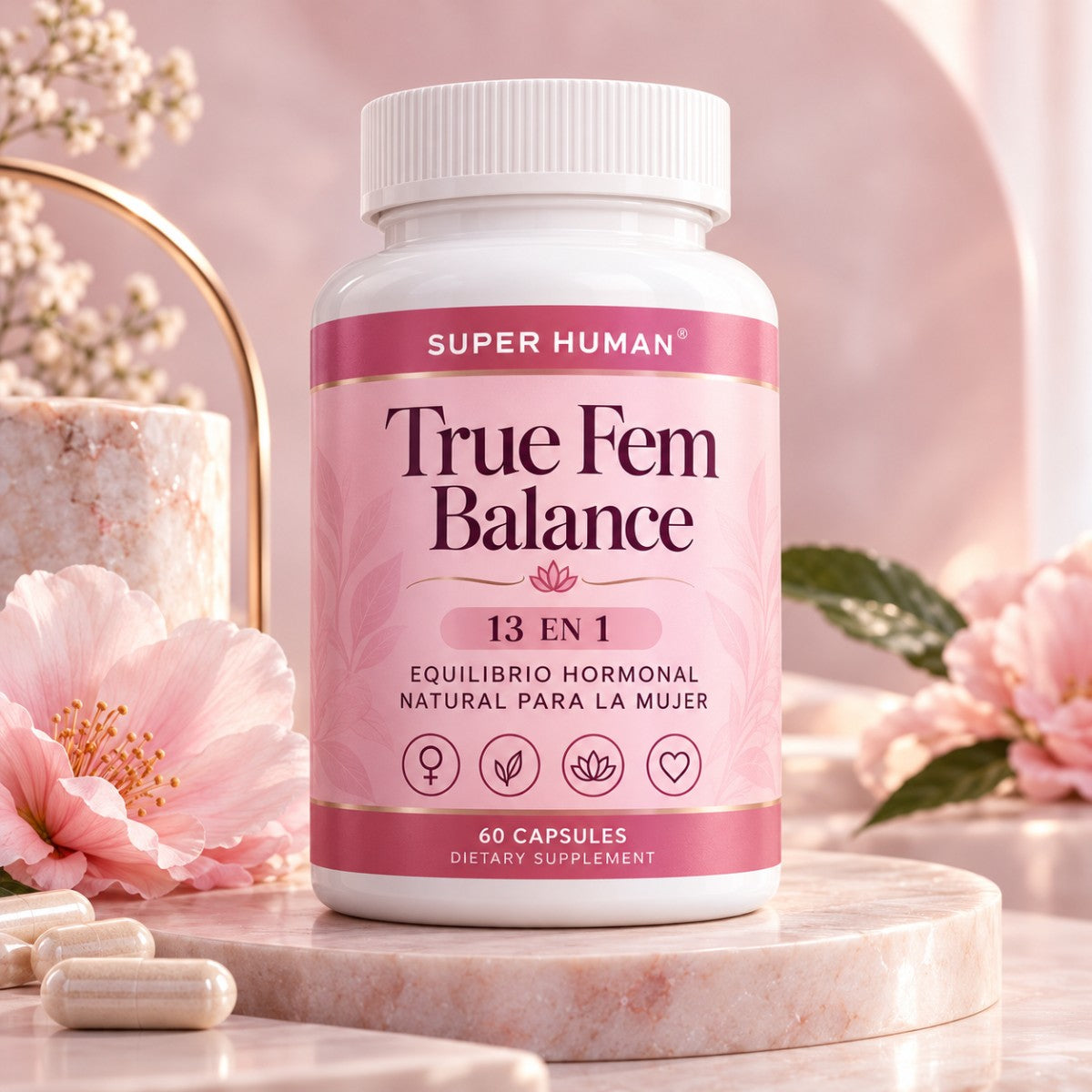 True Fem Balance 13 en 1 de Super Human: Bienestar Femenino en Cápsulas 🌸